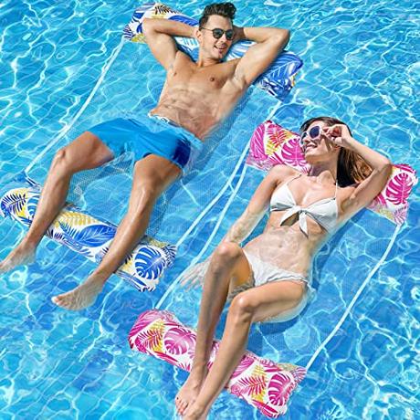 Activity-board  Luftmatratze Pool, 2pcs Luftmatratze Wasser, 4 in 1 Wasser Hängematte, Luftmatratze Wasser Hängematte, Pool Spielzeug Kinder, Pool Zubehör Spaß 