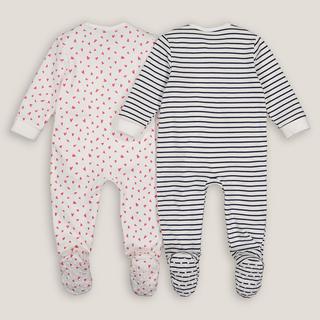 La Redoute Collections  Lot de 2 pyjamas 1 pièce imprimés en coton 