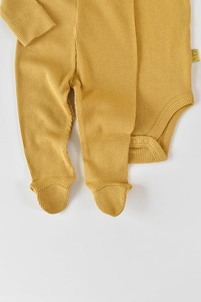 BabyCosy Organic  Set, Strickhose mit Fuß, Body langarm, Mütze 