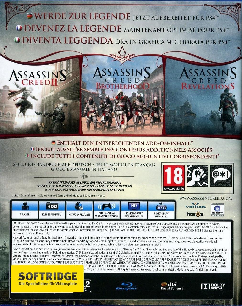 UBISOFT  Assassin's Creed: The Ezio Collection 