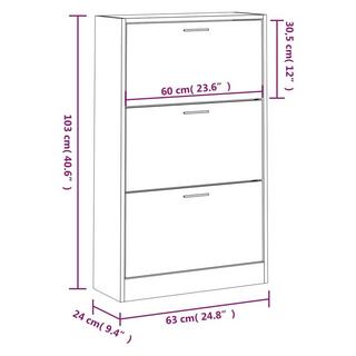 VidaXL Armoire à chaussures bois d'ingénierie  