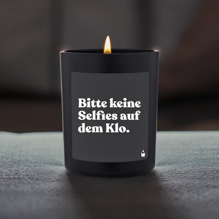 CandleHand Duftkerze Woody Bitte keine Selfies auf dem Klo.  