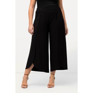 Ulla Popken  Pantalon en jersey, jambe large avec fente, taille élastique 