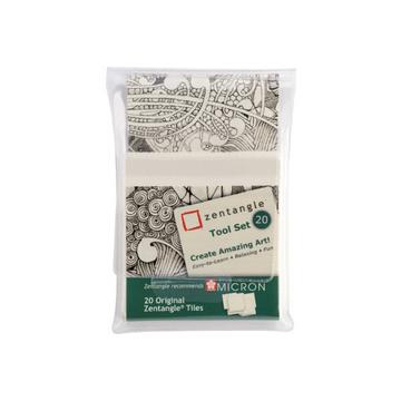 SAKURA Zentangle Tiles Z20TWGB 20 Stück weiss