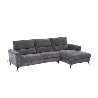 Vente-unique Eckrelaxsofa elektrisch - Ecke rechts - Stoff - Anthrazit - TELTI  