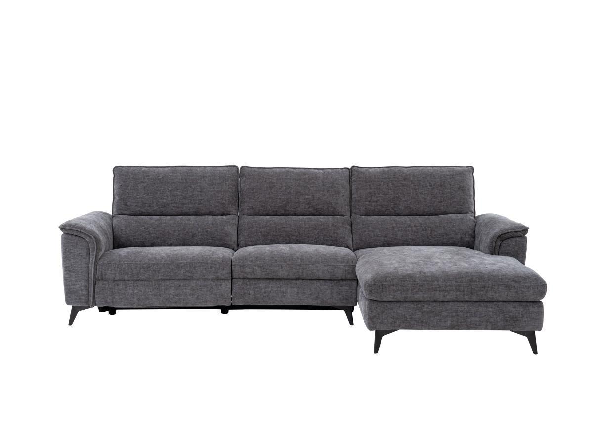 Vente-unique Eckrelaxsofa elektrisch - Ecke rechts - Stoff - Anthrazit - TELTI  