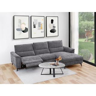 Vente-unique Eckrelaxsofa elektrisch - Ecke rechts - Stoff - Anthrazit - TELTI  