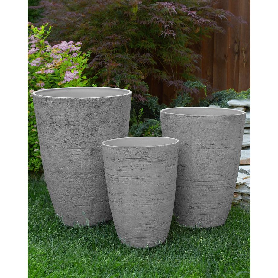 Beliani Lot de 2 pots de fleurs en Fibre d'argile  CAMIA  