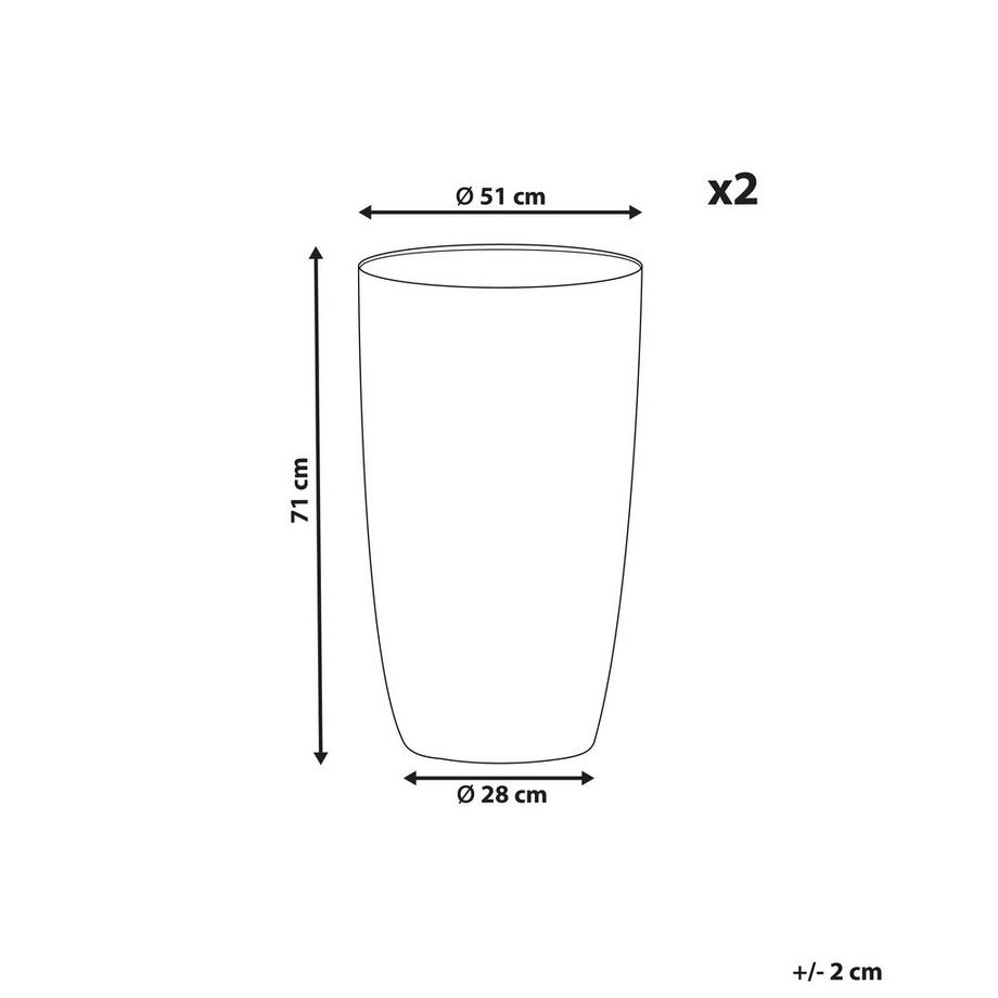 Beliani Lot de 2 pots de fleurs en Fibre d'argile  CAMIA  