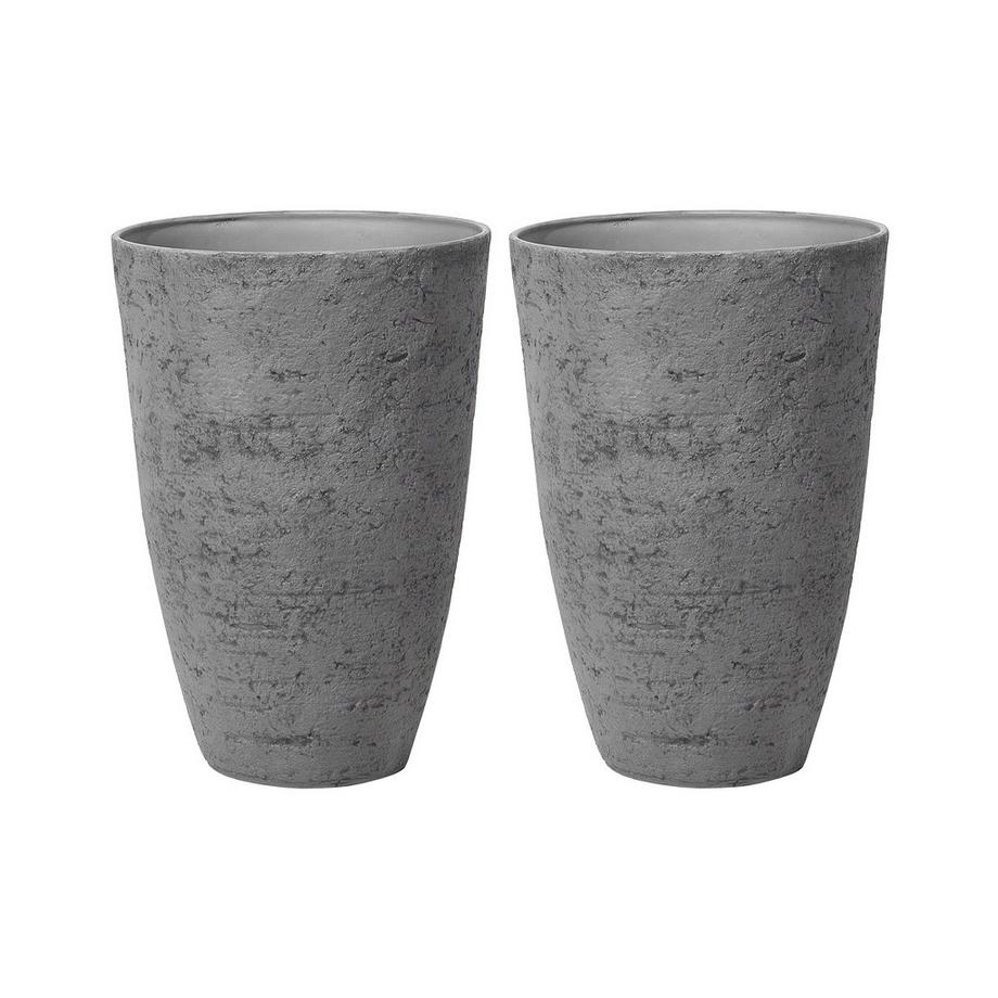 Beliani Lot de 2 pots de fleurs en Fibre d'argile  CAMIA  