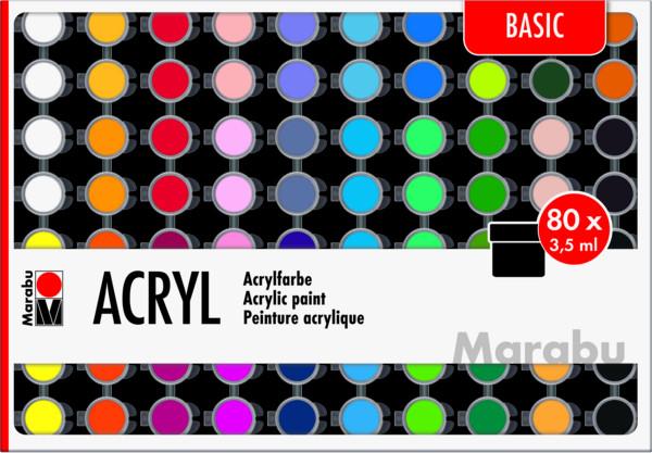 Image of Acryl Basic Acrylfarbe 3,5 ml 80 Stück(e) Multicolor
