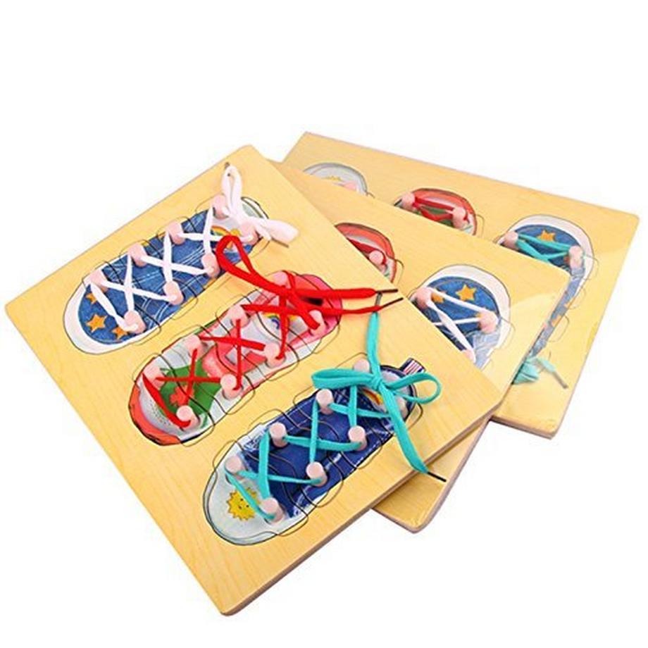 Activity-board  Holzschuh Puzzle für Kinder, Holz Schuhe – Motorikspielzeug 