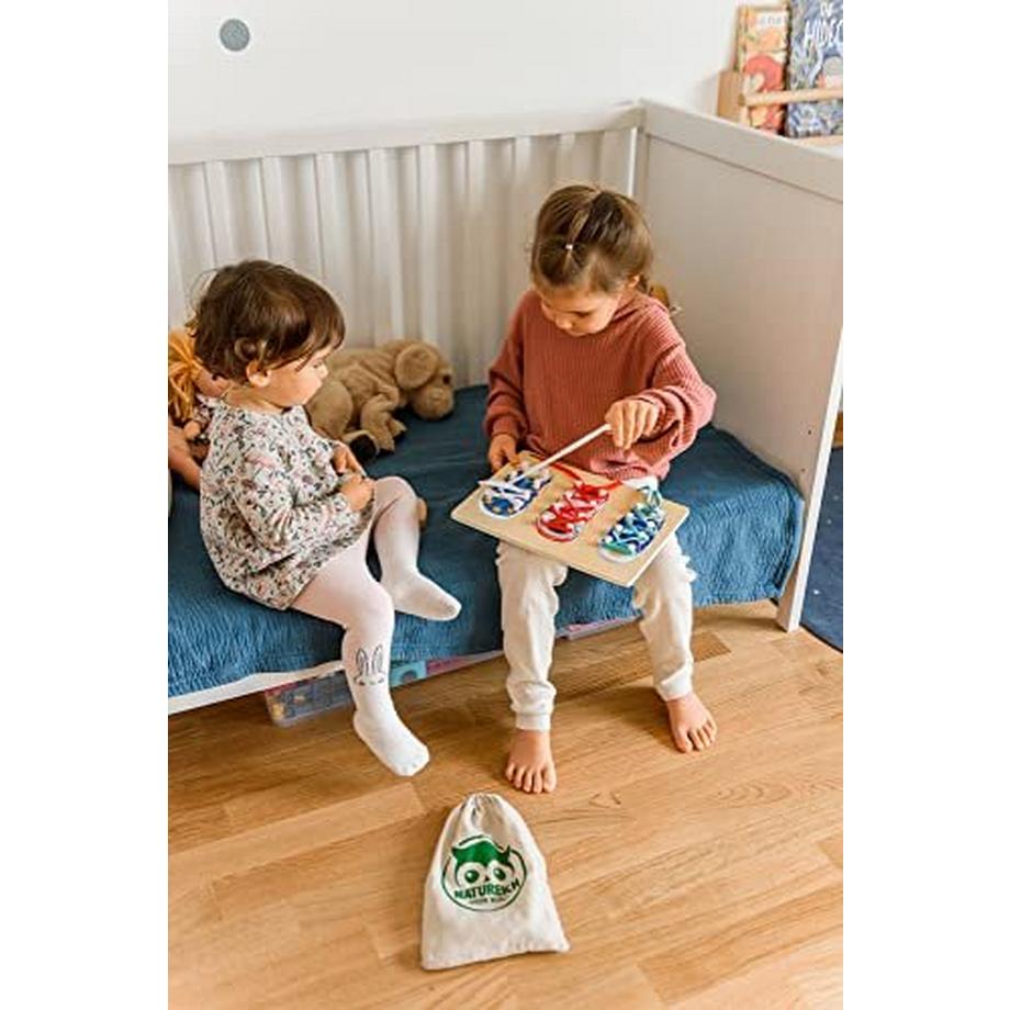 Activity-board  Holzschuh Puzzle für Kinder, Holz Schuhe – Motorikspielzeug 