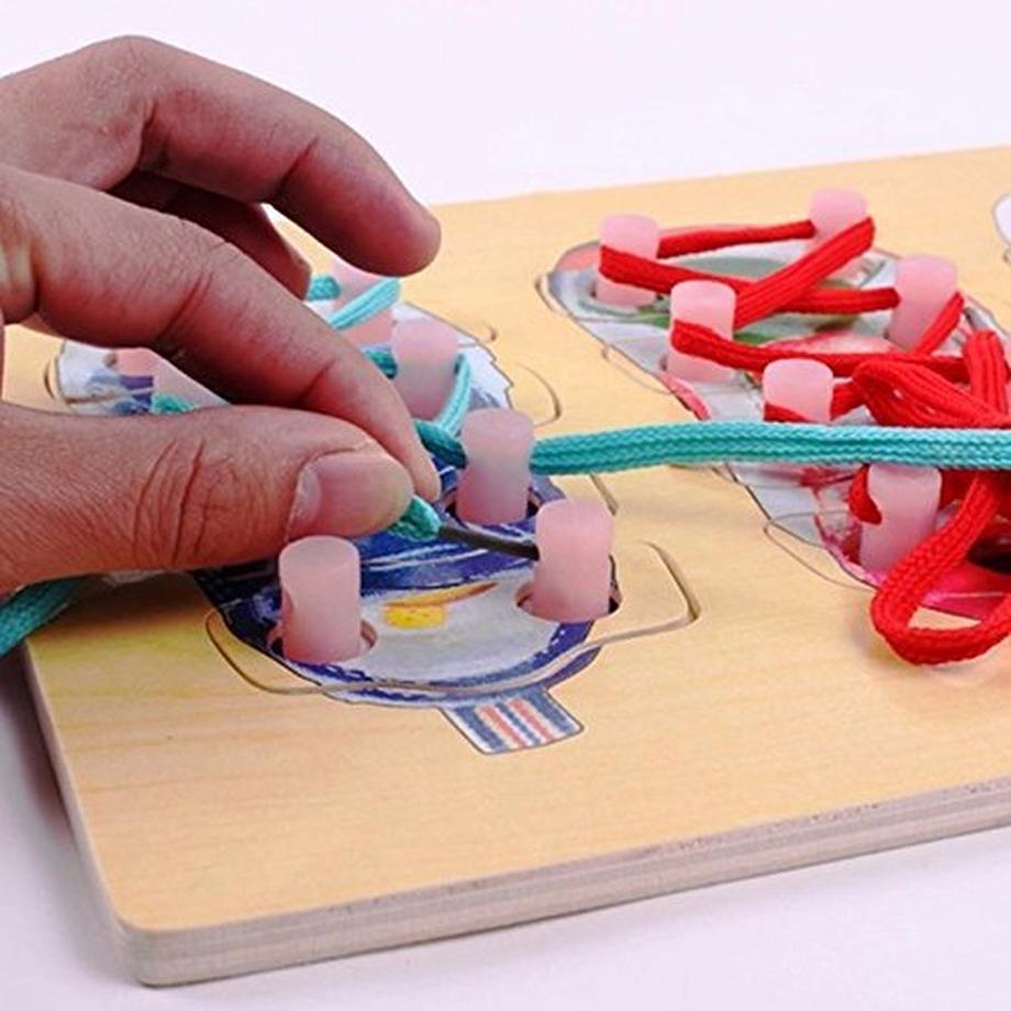 Activity-board  Holzschuh Puzzle für Kinder, Holz Schuhe – Motorikspielzeug 