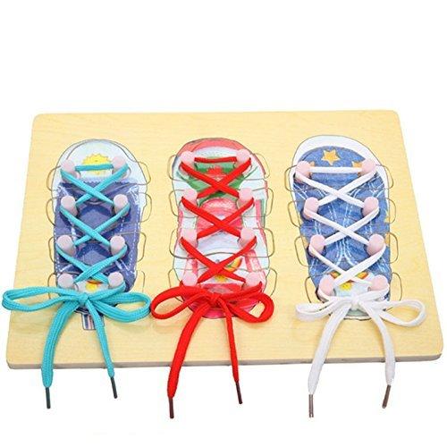 Image of Holzschuh Puzzle für Kinder, Holz Schuhe – Motorikspielzeug Multicolor