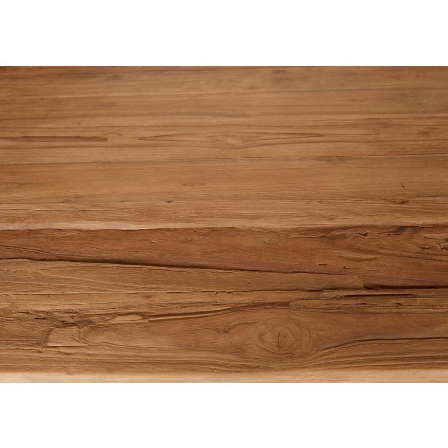 mutoni Tavolo 240x100 cm - teak naturale riciclato - metallo marrone antico  