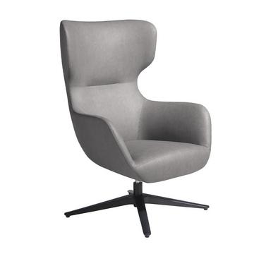 Fauteuil pivotant en simili cuir gris