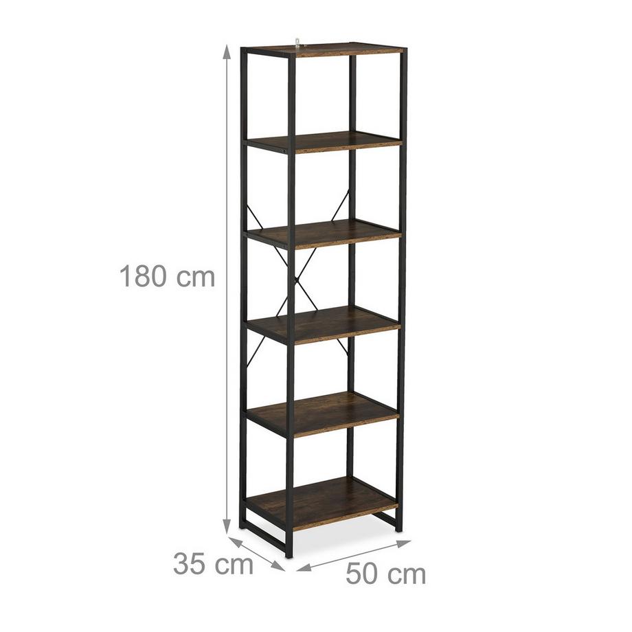Northix Industrielles Bücherregal, 6 Ebenen  