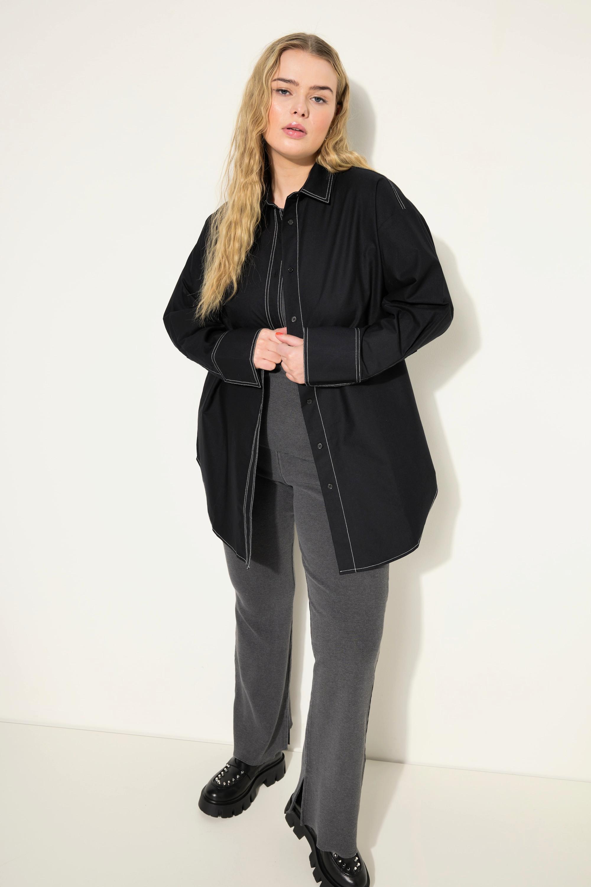 Studio Untold  Blusa dal taglio oversize con cuciture decorative chiare 