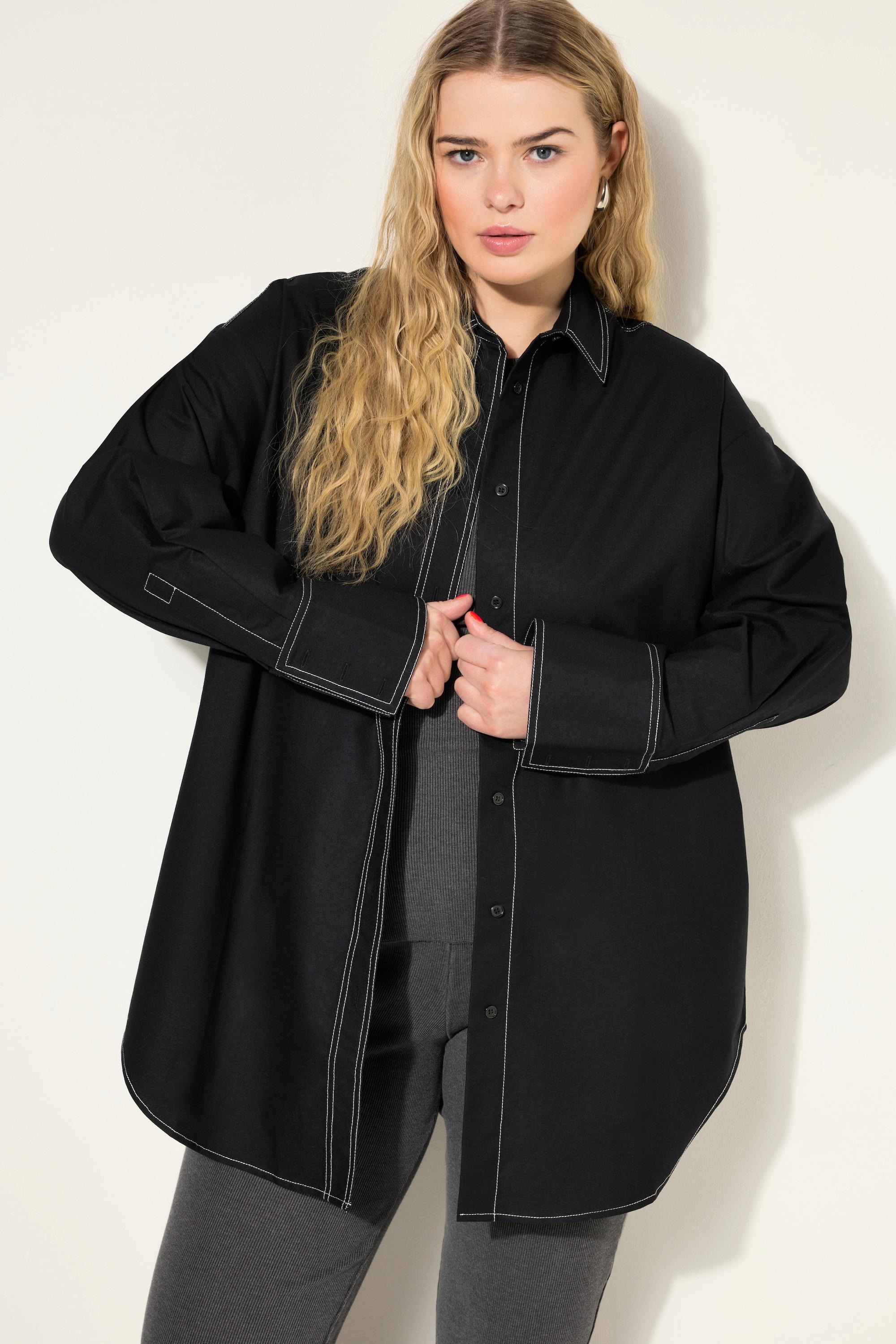 Studio Untold  Bluse, oversized, helle Ziernähte 