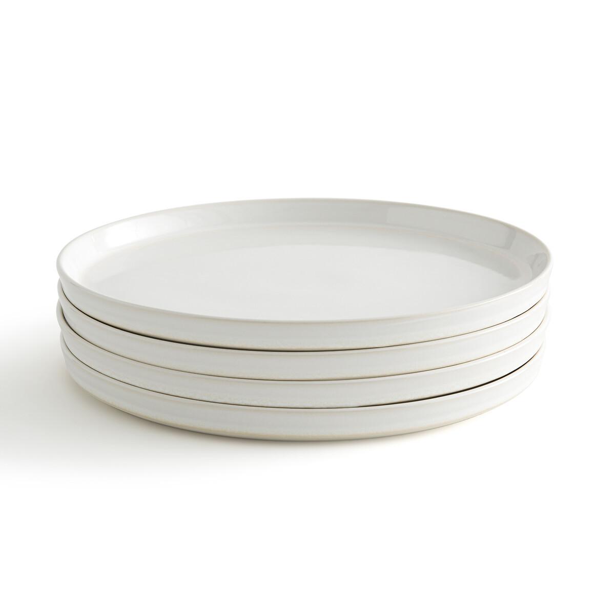 La Redoute Intérieurs Lot 4 assiettes plates grès émail réactif  