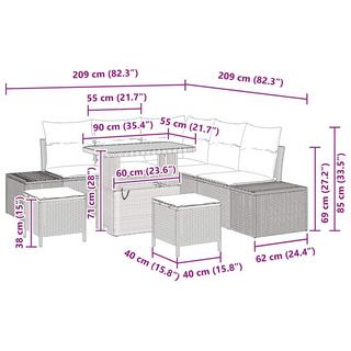 VidaXL Garten-sofa-set poly-rattan  