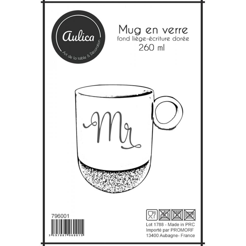 Aulica Glasmug mit korkboden "mr"  