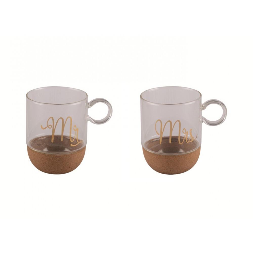 Aulica Glasmug mit korkboden "mr"  