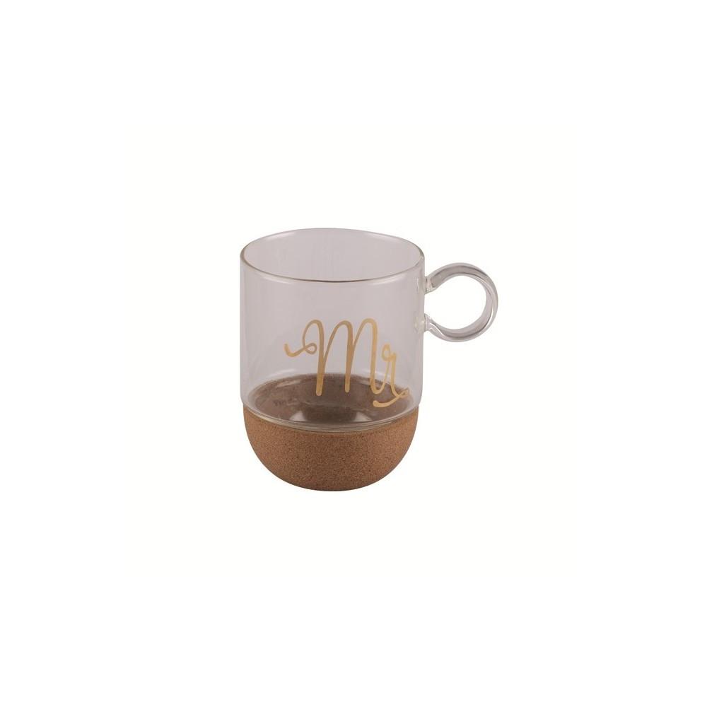 Aulica Glasmug mit korkboden "mr"  