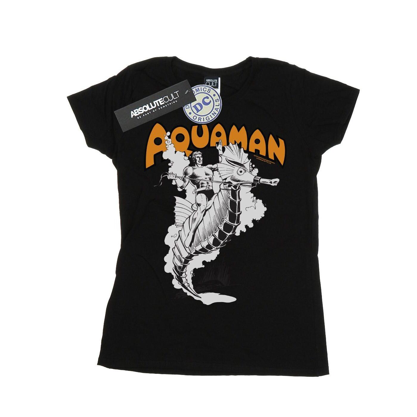 Image of Aquaman Mono Action Pose Tshirt Damen Schwarz XXL