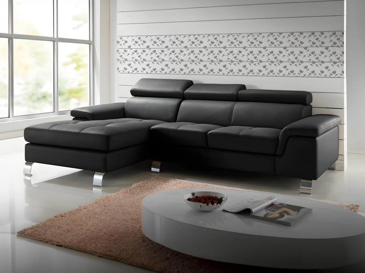 Vente-unique Ecksofa Leder MISHIMA Ecke Links  