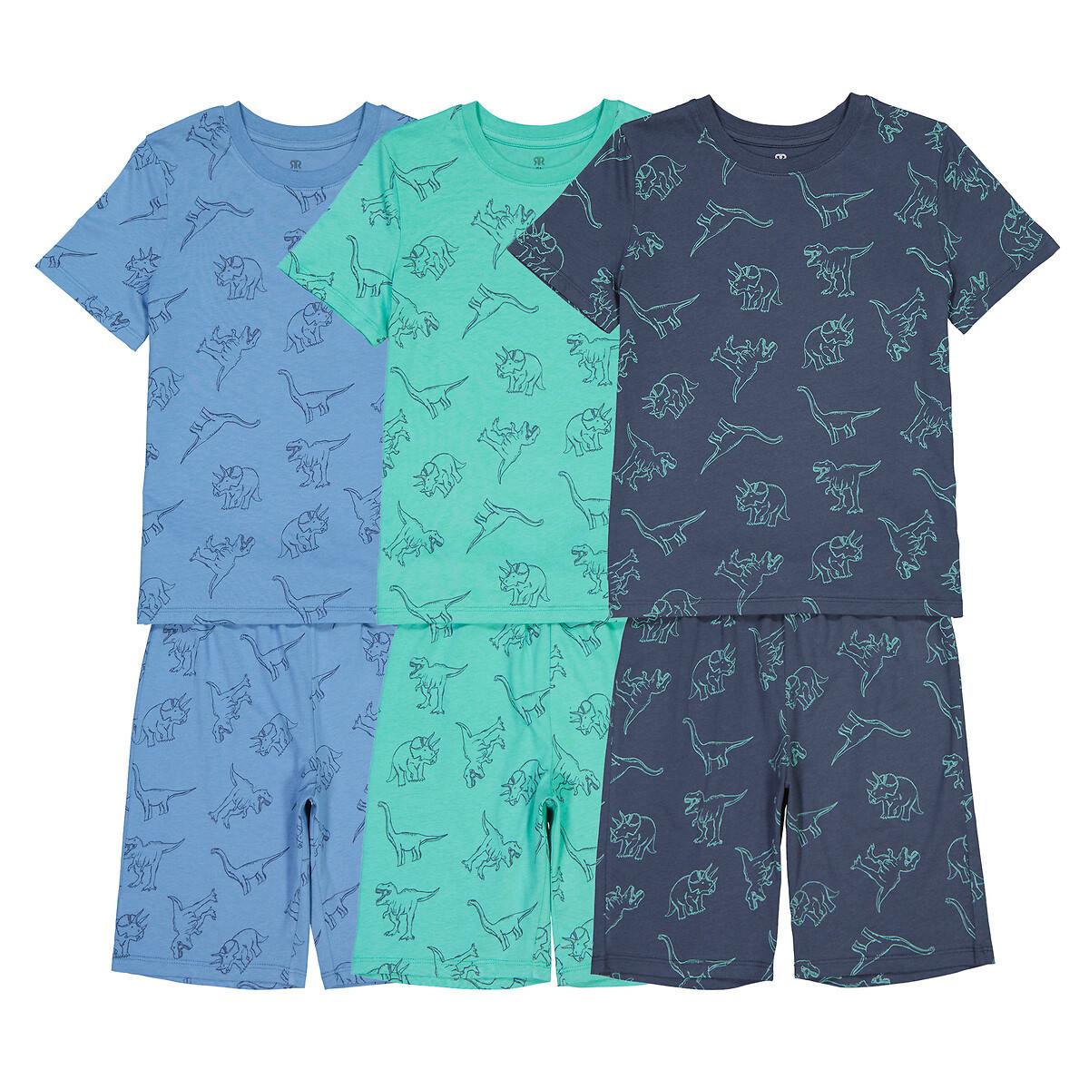 Image of 3er-pack Kurzpyjamas Mit Dinos Allover Jungen Blau 126