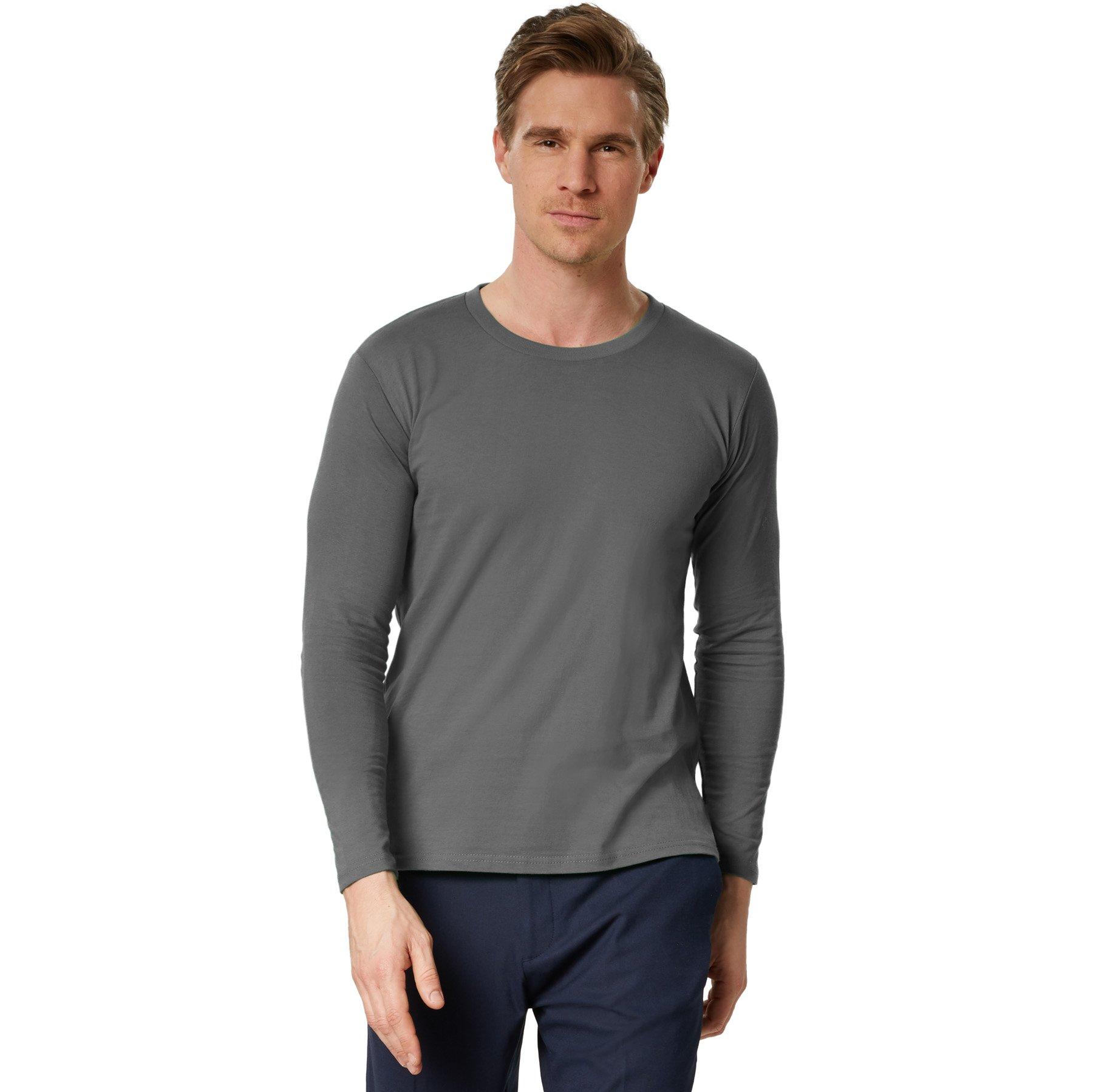 Image of Langarm-shirt Männer Herren Grau M