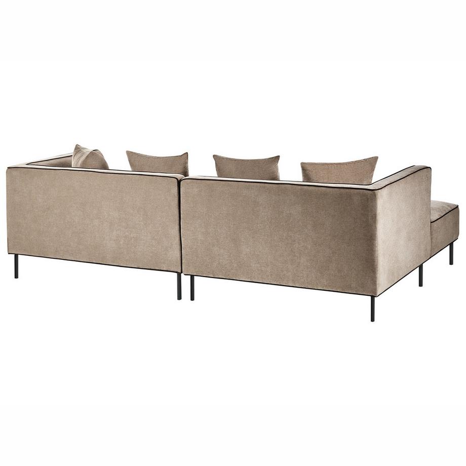 Beliani Rechtsseitiges Ecksofa aus Chenillegewebe Rustikal SATER  