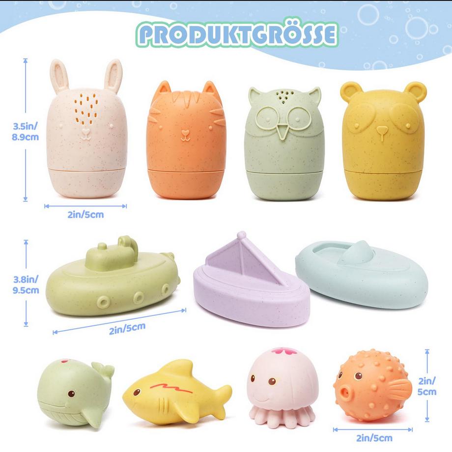 Activity-board  Baby Kinder Silikon Badespielzeug Formfrei, ohne Loch Wasserspielzeug 