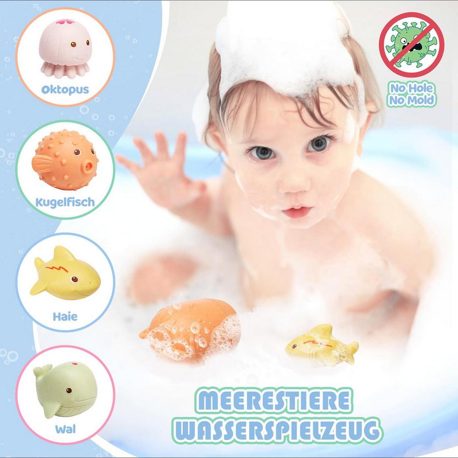 Activity-board  Baby Kinder Silikon Badespielzeug Formfrei, ohne Loch Wasserspielzeug 