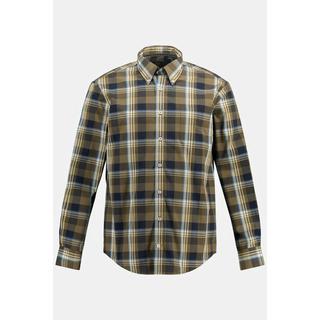 JP1880  Camicia a quadri dalla vestibilità moderna con maniche lunghe e colletto button-down, fino alla tg. 8XL 