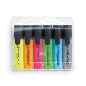 EDDING Textmarker 345 345-E6 6 Farben ass.