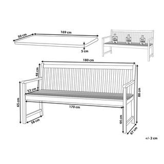 Beliani Panchina da giardino en Legno d'acacia certificato FSC® Rustico VIVARA  