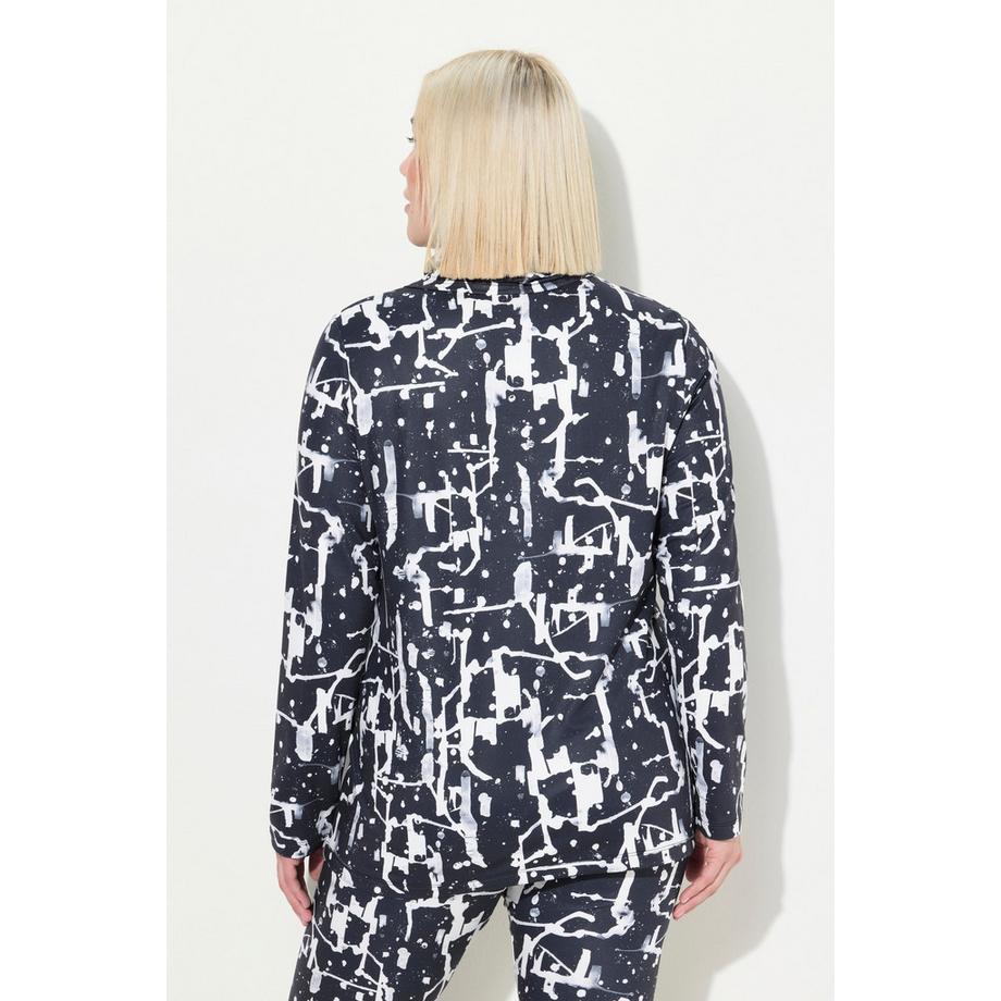 Ulla Popken T-shirt Technique Snood Col V Manches Longues Recyclé  