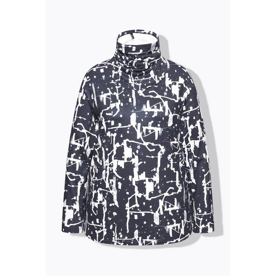 Ulla Popken T-shirt Technique Snood Col V Manches Longues Recyclé  