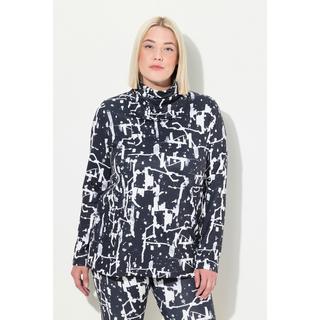 Ulla Popken Maglia Funzionale Sciarpa ad Anello Scollo a V Maniche Lunghe Riciclata  