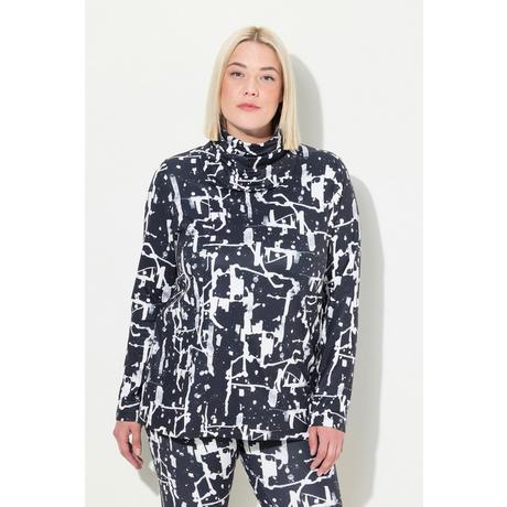 Ulla Popken Maglia Funzionale Sciarpa ad Anello Scollo a V Maniche Lunghe Riciclata  