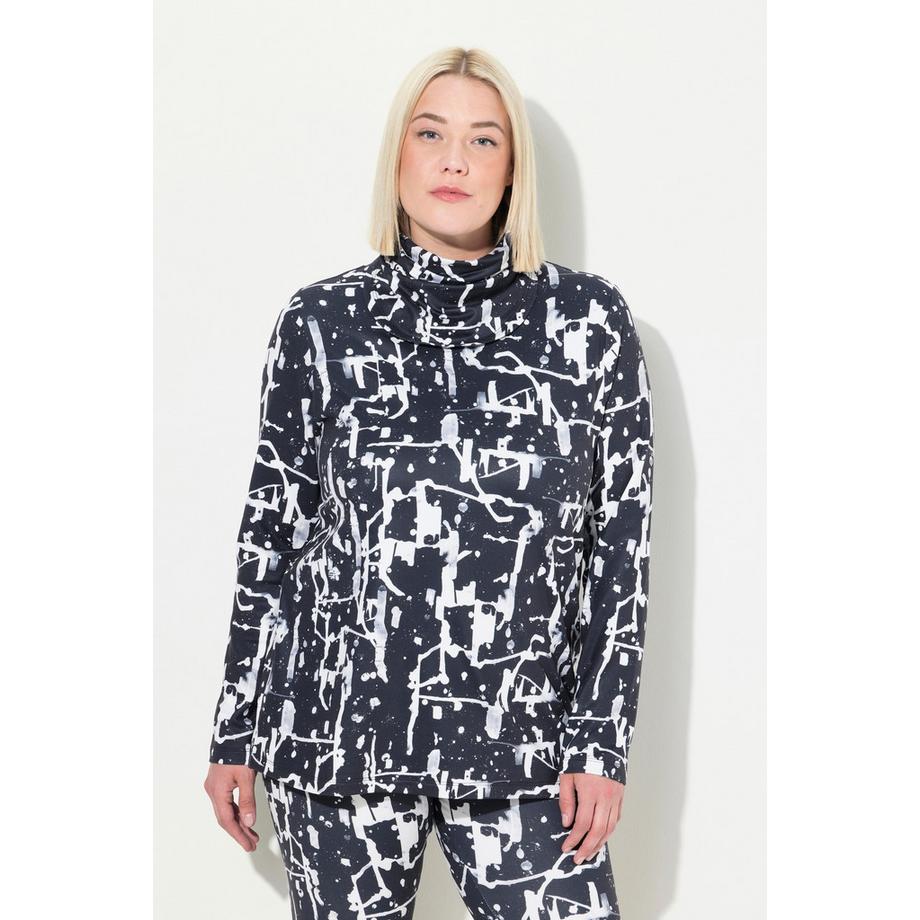 Ulla Popken T-shirt Technique Snood Col V Manches Longues Recyclé  