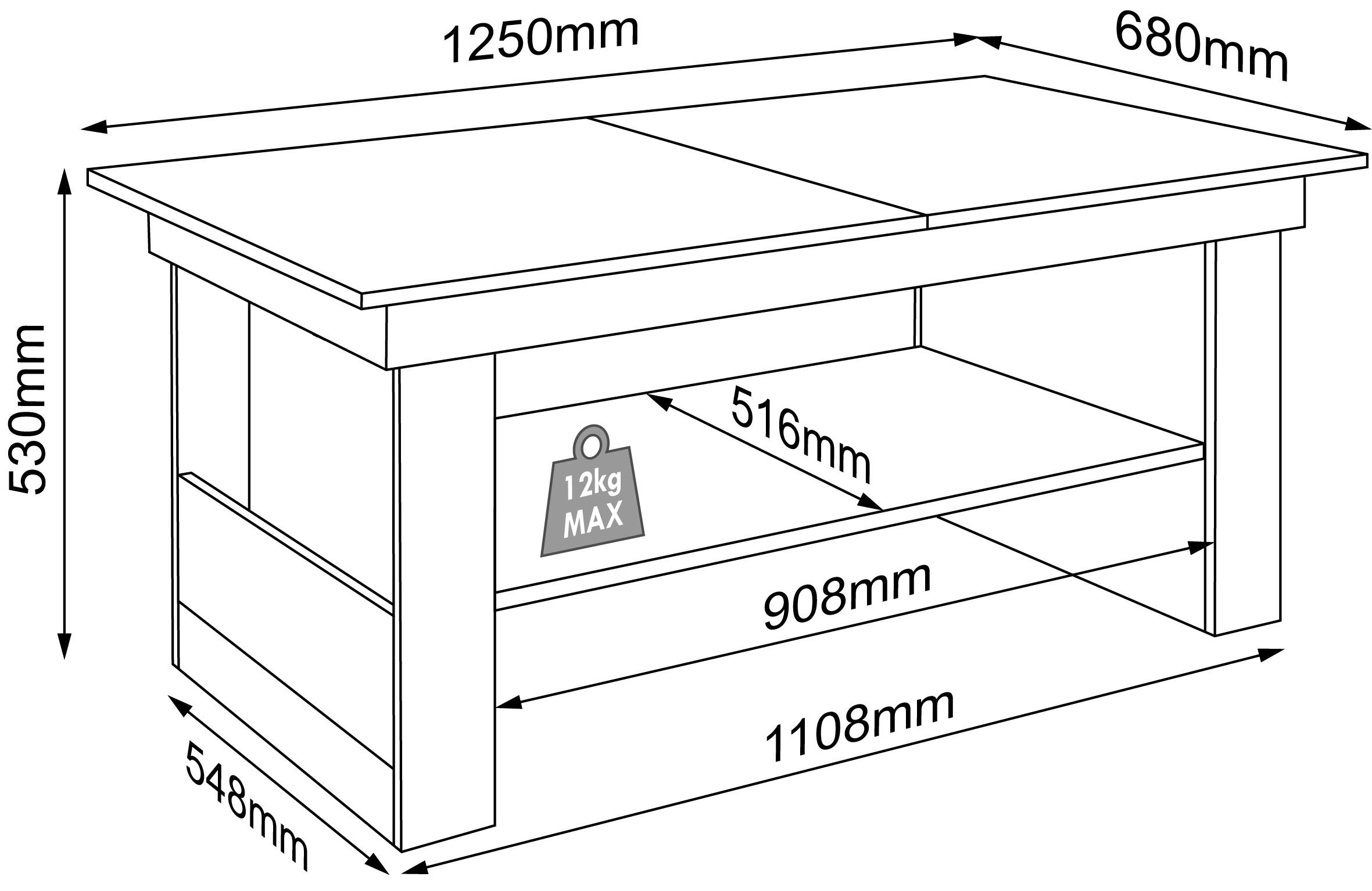 VCM Holz Kaffeetisch Kobila  