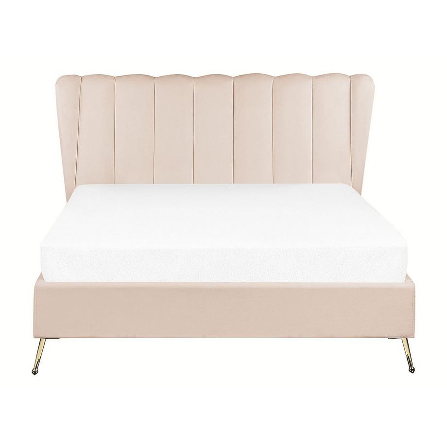 Beliani Letto con rete a doghe en Velluto Moderno MIRIBEL  