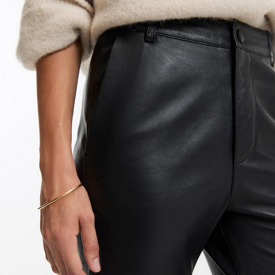 La Redoute Collections Pantalon droit en cuir  