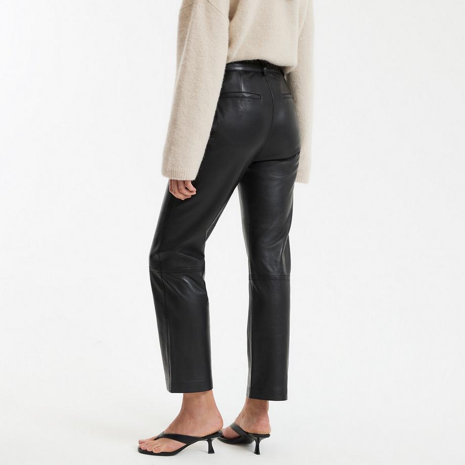 La Redoute Collections Pantalon droit en cuir  