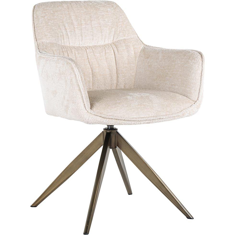 Image of Drehstuhl Aline weiss gold gebürstet Drehstuhl Aline weiss gold gebürstet