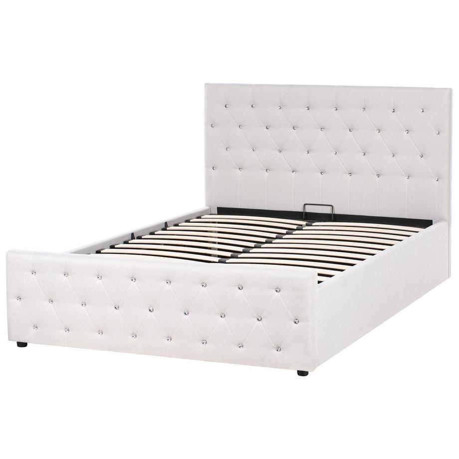 Beliani Letto contenitore en Tessuto Glamour AMIENS  